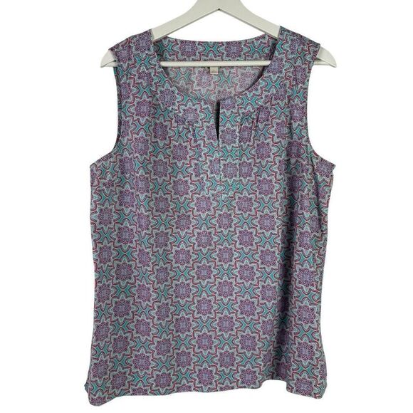Talbots Sleeveless Notch Neck Blouse size Large - Picture 1 of 6